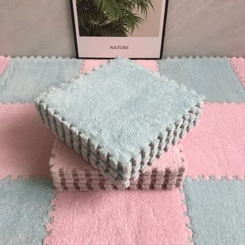 Tapis de Sol | Puzzle Enfant - Tapinna® Rose Bleu / Puzzle / 30x30x1cm (4 Pièces)