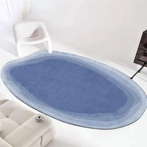 Tapis de Sol | Scandinave Moderne Luxe Uni - Tapinna® Bleu / Irrégulier / 80x120cm