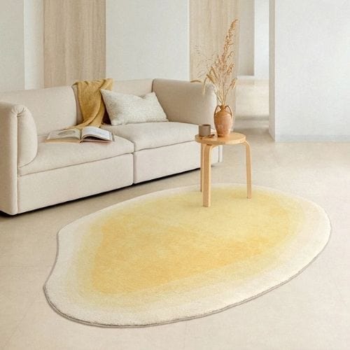 Tapis de Sol | Scandinave Moderne Luxe Uni - Tapinna® Jaune / Irrégulier / 80x120cm