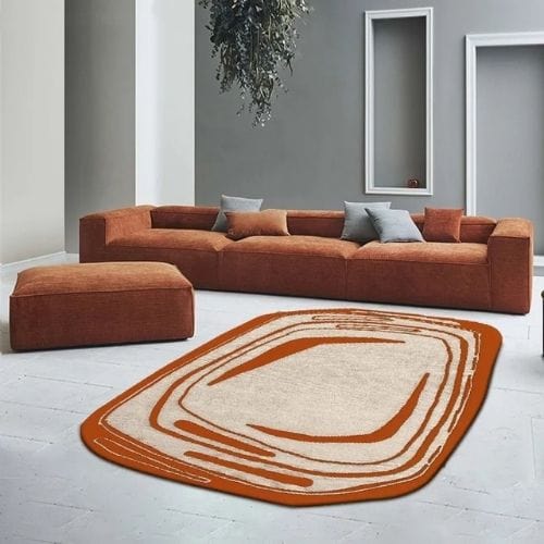 Tapis de Sol | Scandinave Moderne Luxe Uni - Tapinna® Orange / Irrégulier / 80x120cm