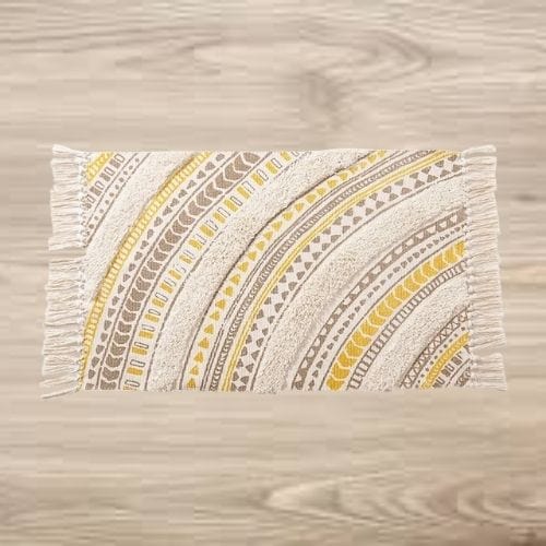 Tapis de Sol | Scandinave Oriental Bohème Berbère - Tapinna® Beige / Rectangulaire / 60x90cm 20cm Pompom