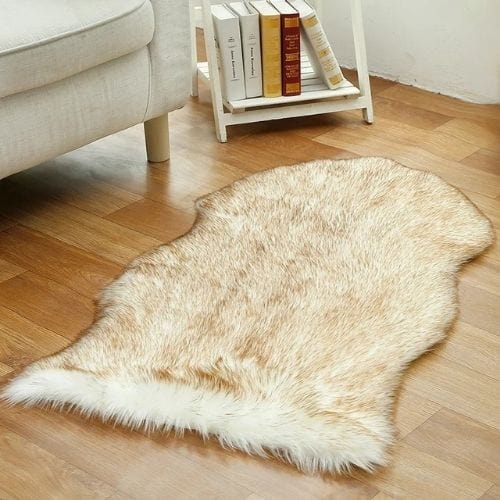 Tapis de Sol | Shaggy Uni Luxe Poil Long - Tapinna® Beige / Irrégulier / 45x65cm (1P Forme)