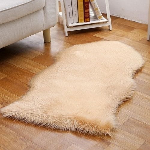 Tapis de Sol | Shaggy Uni Luxe Poil Long - Tapinna® Beige / Irrégulier / 45x65cm (1P Forme)