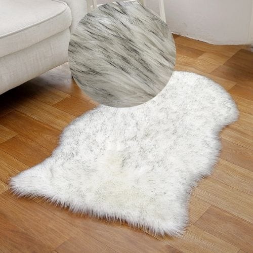 Tapis de Sol | Shaggy Uni Luxe Poil Long - Tapinna® Gris / Irrégulier / 45x65cm (1P Forme)