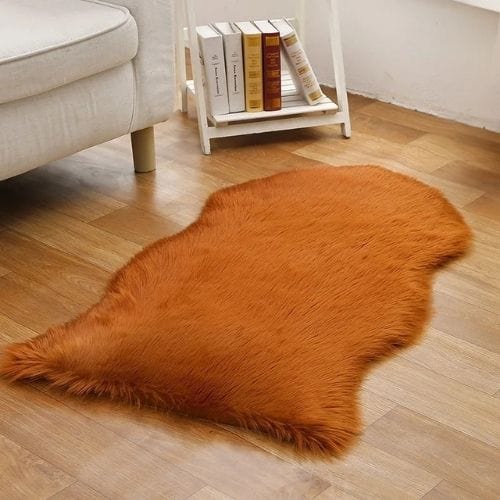 Tapis de Sol | Shaggy Uni Luxe Poil Long - Tapinna® Marron / Irrégulier / 45x65cm (1P Forme)