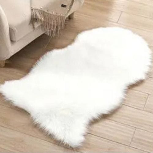 Tapis de Sol | Shaggy Uni Moderne Poil Long - Tapinna® Blanc / Irrégulier / 50x80cm