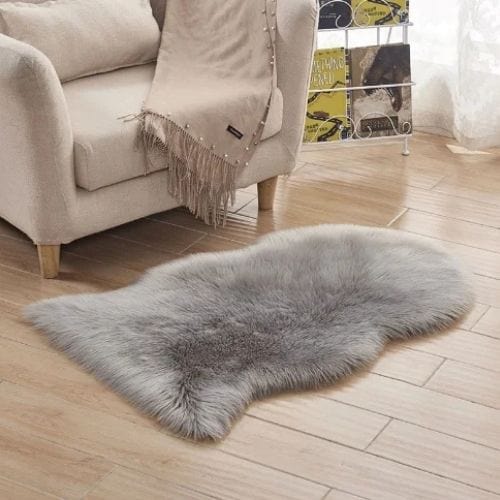 Tapis de Sol | Shaggy Uni Moderne Poil Long - Tapinna® Gris / Irrégulier / 40x60cm
