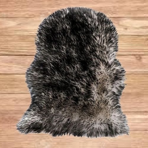 Tapis de Sol | Shaggy Uni Moderne Poil Long - Tapinna® Noir et Blanc / Irrégulier / 40x60cm