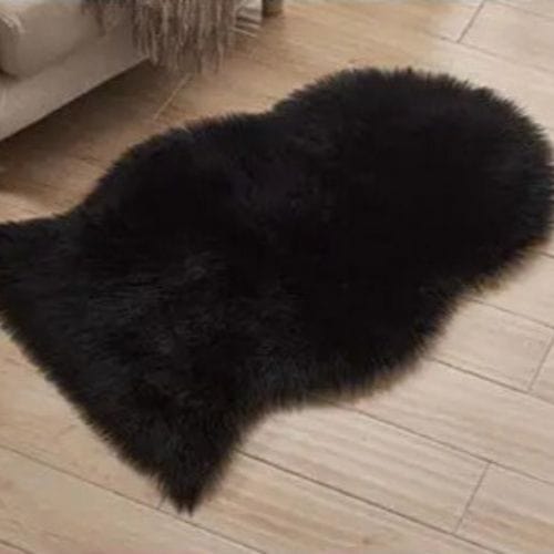 Tapis de Sol | Shaggy Uni Moderne Poil Long - Tapinna® Noir / Irrégulier / 40x60cm