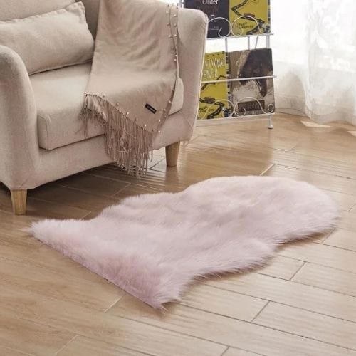 Tapis de Sol | Shaggy Uni Moderne Poil Long - Tapinna® Rose / Irrégulier / 40x60cm