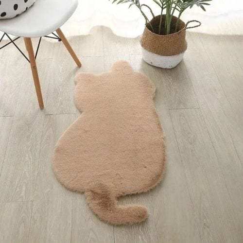Tapis de Sol | Shaggy Uni Persan Poil Long Forme Chat - Tapinna® Marron / Animal / 47x93cm
