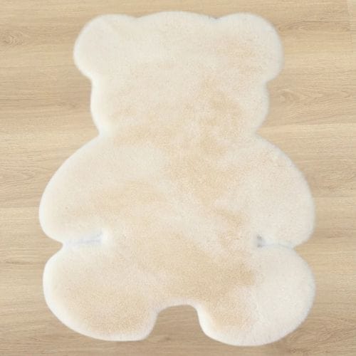 Tapis de Sol | Shaggy Uni Persan Poil Ras Forme Ours - Tapinna® Beige / Animal / 45x60cm