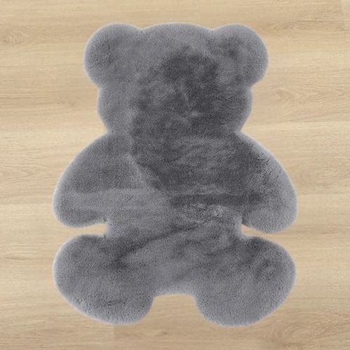 Tapis de Sol | Shaggy Uni Persan Poil Ras Forme Ours - Tapinna® Gris / Animal / 45x60cm