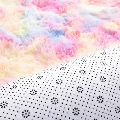 Tapis de Sol | Shaggy Uni Poil Long Enfant - Tapinna® Coloré / Ovale / 80x160cm (31.5x62.99 Pouces)