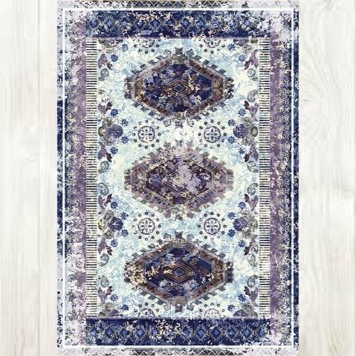 Tapis de Sol | Vintage Bohème Minimaliste Luxe Design - Tapinna® Bleu / Rectangulaire / 80x120cm