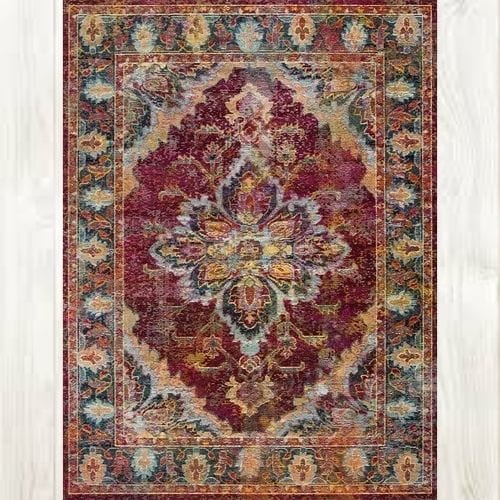 Tapis de Sol | Vintage Bohème Minimaliste Luxe Design - Tapinna® Rouge / Rectangulaire / 80x120cm