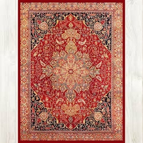 Tapis de Sol | Vintage Bohème Minimaliste Luxe Design - Tapinna® Rouge / Rectangulaire / 80x120cm