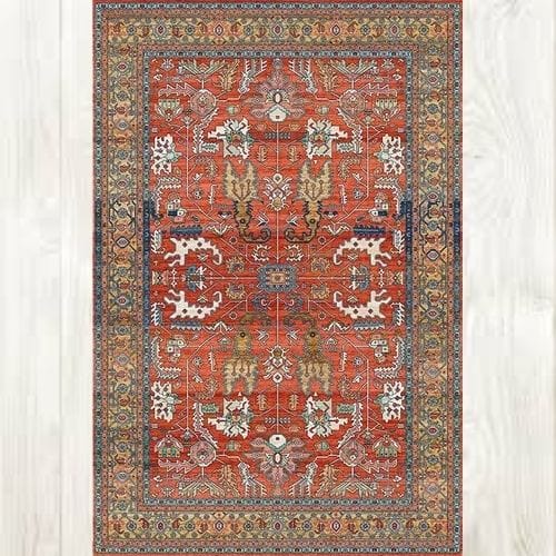 Tapis de Sol | Vintage Bohème Minimaliste Luxe Design - Tapinna® Rouge / Rectangulaire / 80x120cm
