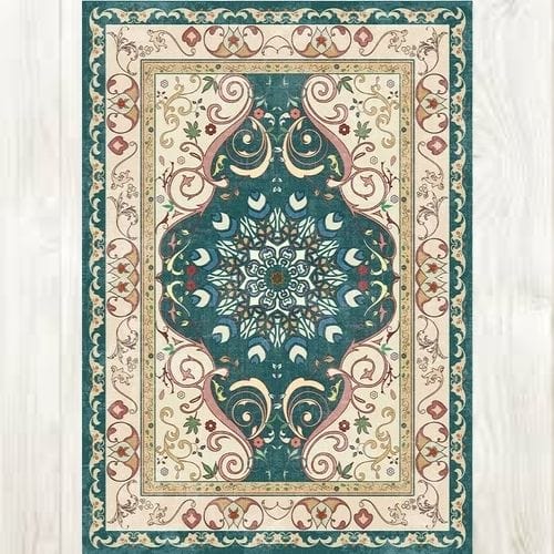 Tapis de Sol | Vintage Bohème Minimaliste Luxe Design - Tapinna® Vert / Rectangulaire / 80x120cm