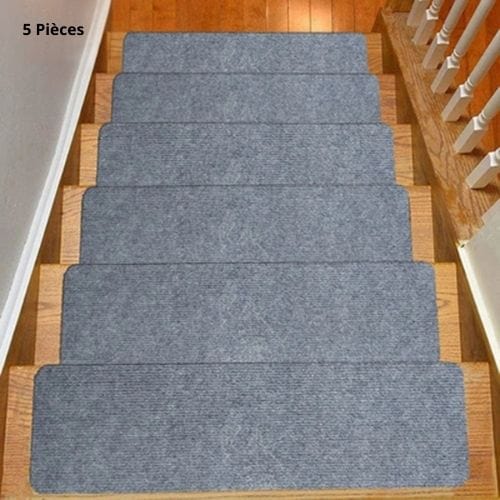Tapis Escalier | Marche Auto-Adhésif Bande Roulement - Tapinna® Gris / 76x20cm (5 Pièces)