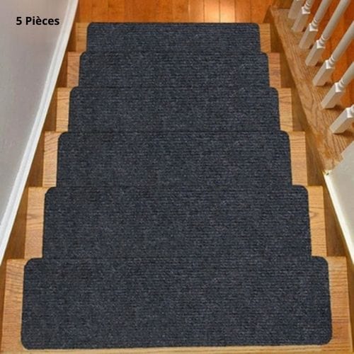 Tapis Escalier | Marche Auto-Adhésif Bande Roulement - Tapinna® Gris / 76x20cm (5 Pièces)