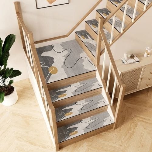 Tapis Escalier | Marche Minimaliste Longue Bande - Tapinna® Coloré / 26x80cm