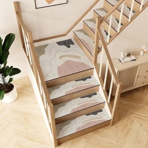 Tapis Escalier | Marche Minimaliste Longue Bande - Tapinna® Coloré / 26x80cm