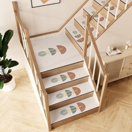 Tapis Escalier | Marche Minimaliste Longue Bande - Tapinna® Coloré / 26x80cm