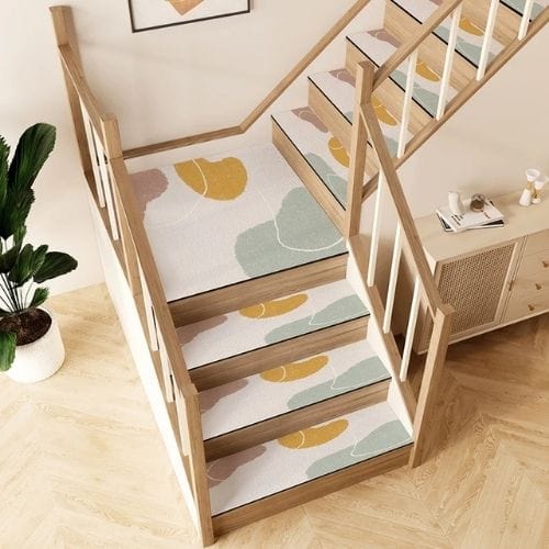 Tapis Escalier | Marche Minimaliste Longue Bande - Tapinna® Coloré / 26x80cm