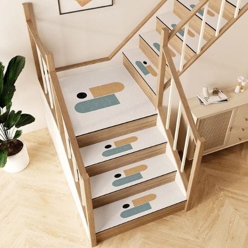 Tapis Escalier | Marche Minimaliste Longue Bande - Tapinna® Coloré / 26x80cm