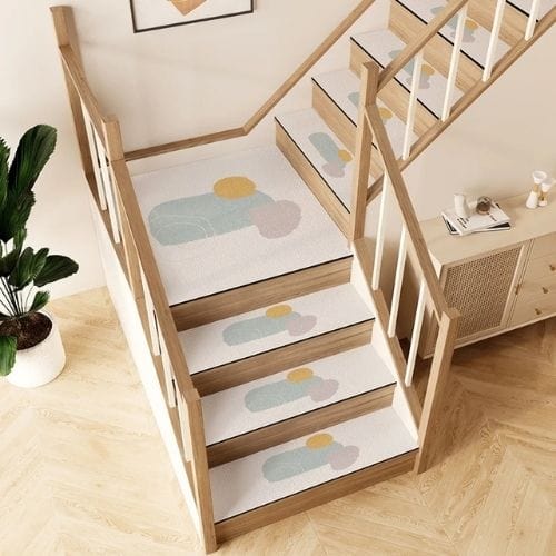 Tapis Escalier | Marche Minimaliste Longue Bande - Tapinna® Coloré / 26x80cm