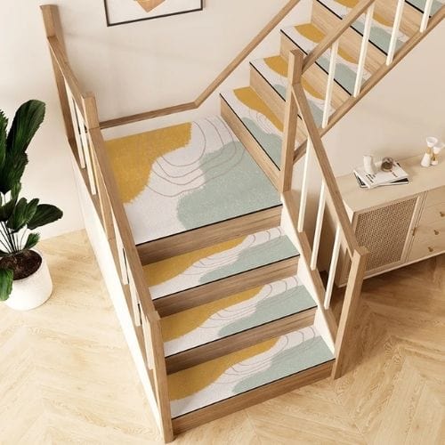 Tapis Escalier | Marche Minimaliste Longue Bande - Tapinna® Coloré / 26x80cm