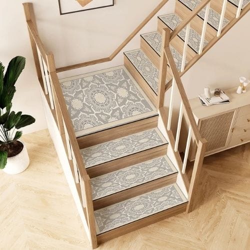 Tapis Escalier | Marche Minimaliste Longue Bande - Tapinna® Gris / 26x80cm