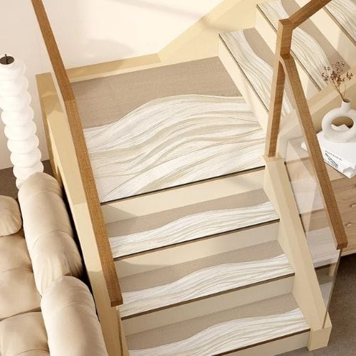 Tapis Escalier | Marche Moderne Minimaliste - Tapinna® Beige / 26x80cm