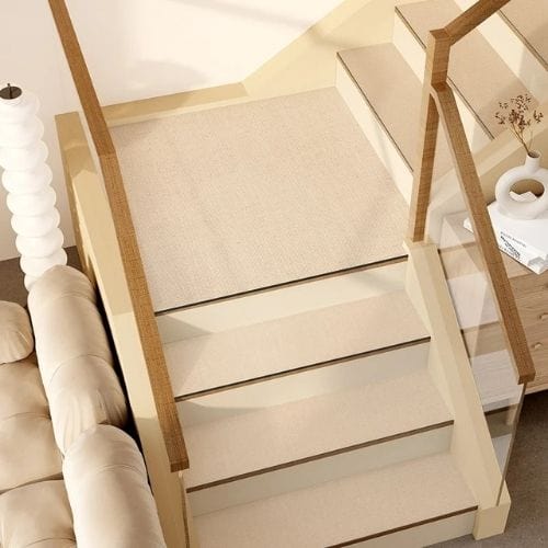 Tapis Escalier | Marche Moderne Minimaliste - Tapinna® Beige / 26x80cm