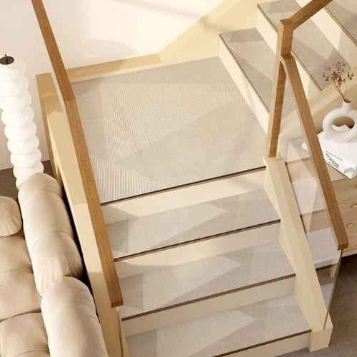Tapis Escalier | Marche Moderne Minimaliste - Tapinna® Beige / 26x80cm