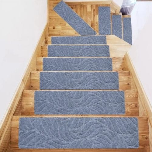 Tapis Escalier | Marche Moderne Persan Uni - Tapinna® Gris / 20x76cm (2 Pièces)