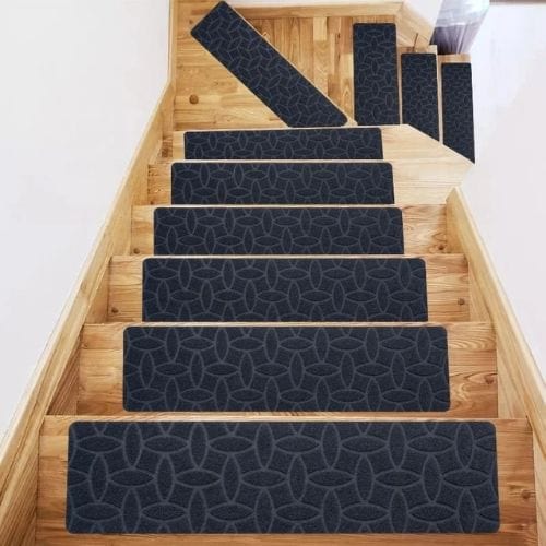 Tapis Escalier | Marche Moderne Persan Uni - Tapinna® Gris / 20x76cm (2 Pièces)