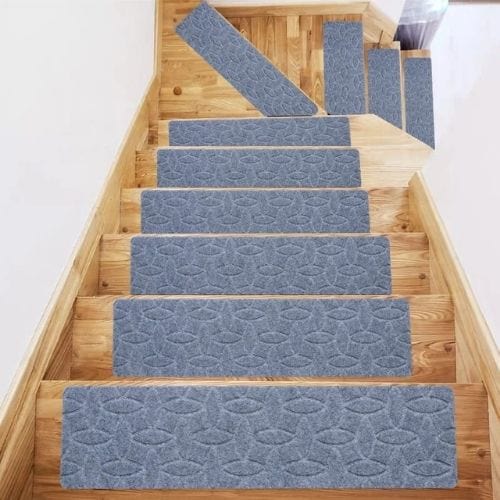 Tapis Escalier | Marche Moderne Persan Uni - Tapinna® Gris / 20x76cm (2 Pièces)