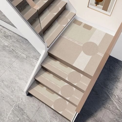 Tapis Escalier | Marche Motif Minimaliste - Tapinna® Beige / 26x80cm