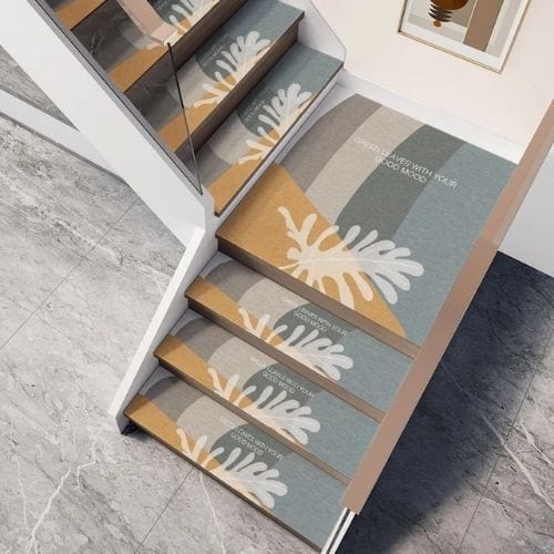 Tapis Escalier | Marche Motif Minimaliste - Tapinna® Coloré / 26x80cm