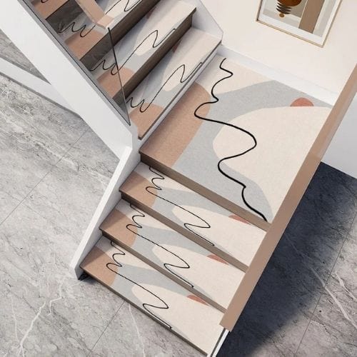 Tapis Escalier | Marche Motif Minimaliste - Tapinna® Coloré / 26x80cm