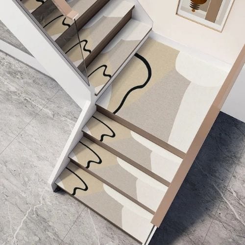 Tapis Escalier | Marche Motif Minimaliste - Tapinna® Coloré / 26x80cm