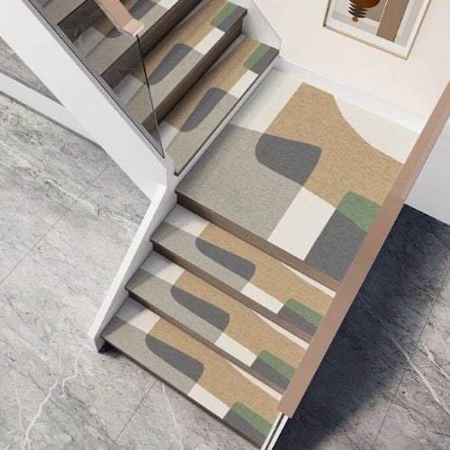 Tapis Escalier | Marche Motif Minimaliste - Tapinna® Coloré / 26x80cm