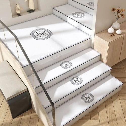 Tapis Escalier | Marche Persan Auto-Adhésif - Tapinna® Noir et Blanc / 26x65cm