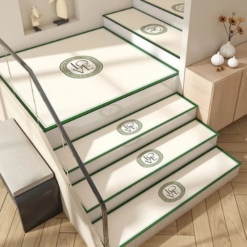 Tapis Escalier | Marche Persan Auto-Adhésif - Tapinna® Vert Beige / 26x65cm