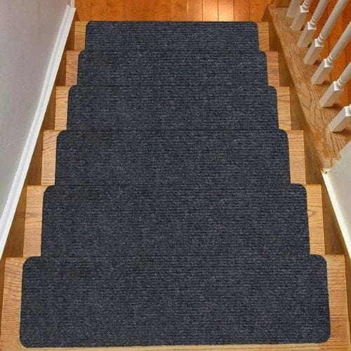 Tapis Escalier | Marche Tressé Luxe Auto-Adhésif - Tapinna® Gris / 20x76cm