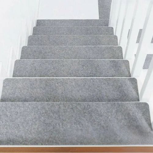 Tapis Escalier | Marche Uni Auto-Adhésif - Tapinna® Gris / 55x20x0.2cm (14 Pièces)