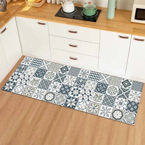 Tapis Salle à Manger | Bohème Persan - Tapinna® Bleu / Rectangulaire / 40x60cm (16x24 Pouces)