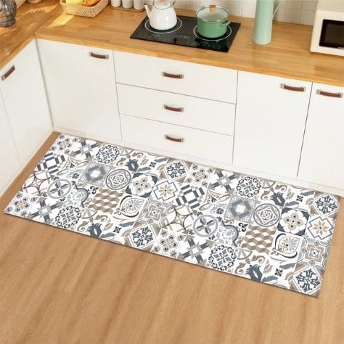 Tapis Salle à Manger | Bohème Persan - Tapinna® Bleu / Rectangulaire / 40x60cm (16x24 Pouces)
